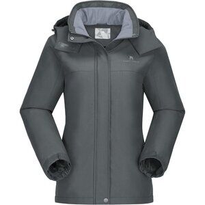 Women's Grey Ski Jacket Winter Snow Coat  Waterproof Female Jacket